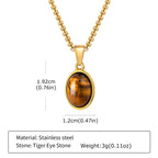 Trendy Pendant Necklaces for Men Boys,Square Natural Stone Stainless Steel Necklaces,Hip Hop Cool Healing Jewelry Gifts