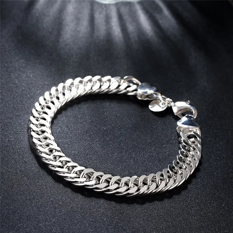 Fine 925 Sterling Silver Noble Nice Chain Solid Bracelet for Women Men Charms Party Gift Wedding Fashion Jewelry Hot Model Secondary image