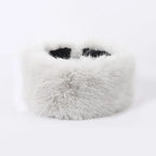 Winter Lmitation Fur Thickened Fluffy Headband Plush Solid Color Headwear Outdoor Windproof Ear Warmer Head Cover Ski Cap