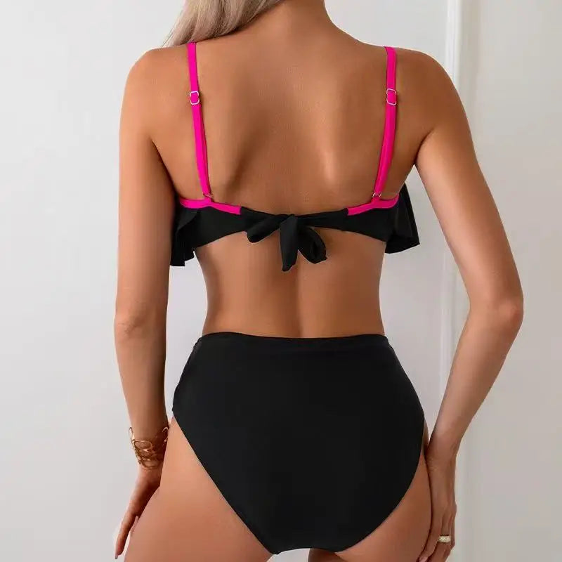 2025 New Sexy Brazilian Bikini Set Ruffle Swimwear Women Push Up Swimsuit High Waist Print Floral Bathing Suit Biquini Female Secondary image
