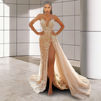 Wedding Party Dress Female Evening Elegant Sexy Deep V Neck Strap Sleeveless Sequined Long Maxi Dresses for Women 2026