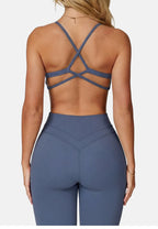 Sports Bra High  Support Women Gym Underwear Push-up Back Cross Yoga Crop Top Running Workout Fitness Pilates Solid Color
