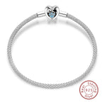 Bracelet Silver 925 Original 17-20CM Star Moon Sun Four Leaf Clover Green Zircon Bracelets Fit DIY Charms Birthday Jewelry Gifts