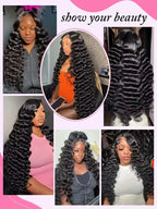 40 42 Inch Loose Deep Wave Frontal Wigs 250% 13x4 13x6 HD Lace Frontal Wigs For Women Remy Loose Deep Curly Human Hair Wigs
