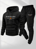 Men's Tracksuit Printing Casual Hoodies Sweatshirts Outfits Outdoors Gym Sports Jogging Clothing Autumn Winter Fitness 2 Pcs Set