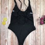 Sexy  Color Women's One-Piece Bikini Swimsuit Cetitive Swimwear No Sve Fixed Chest Pad e Design Z-LAI Brand