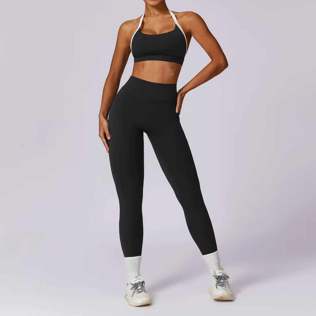2-Piece Activewear Set – Long Sleeve Crop Top & Leggings