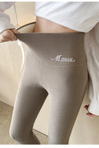 Winter Cashmere Leggings Women Solid Warm Leggings High Waist Slim Stretchy Pants Big Size Adding Velvet and Thickening Pants