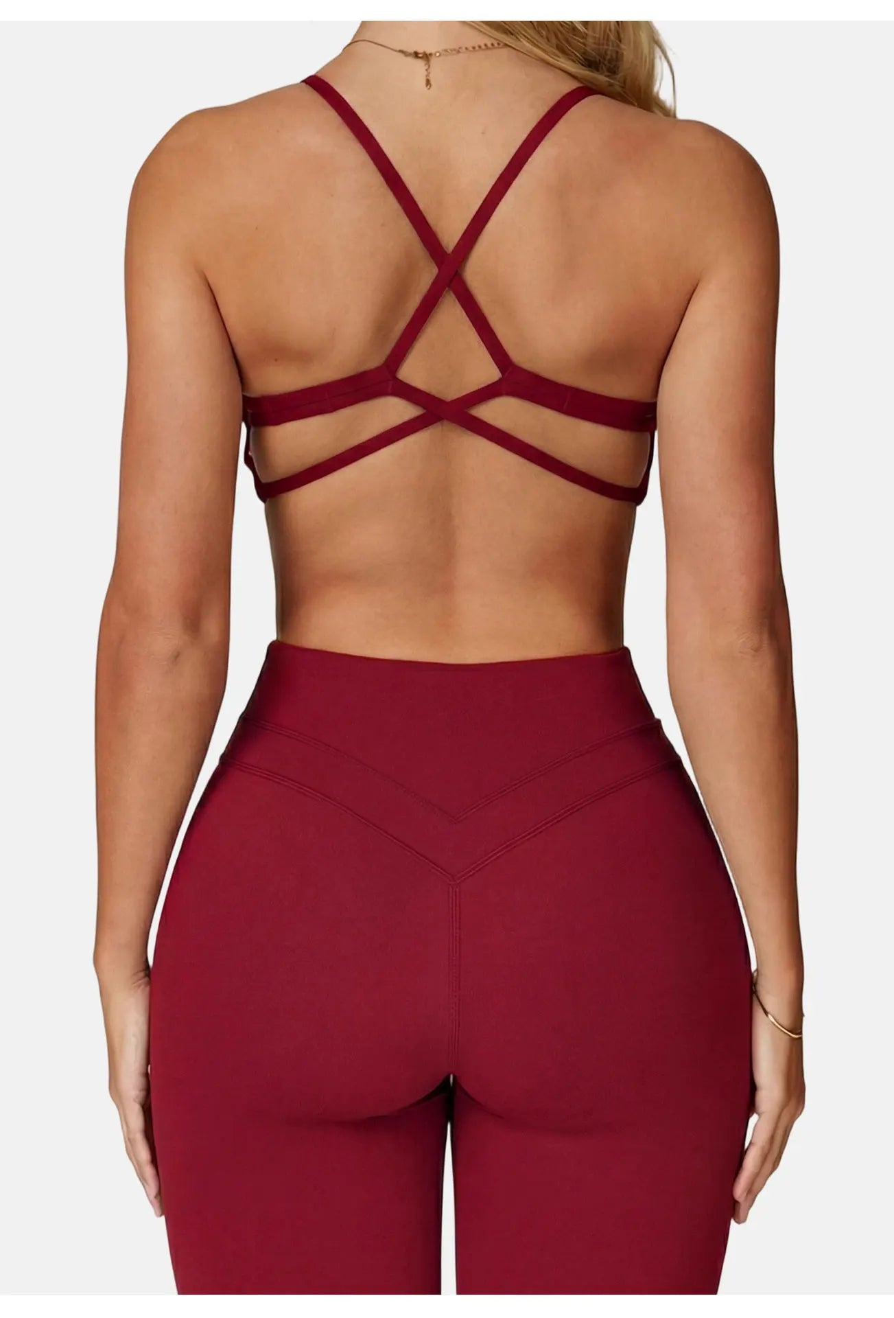 Sports Bra High  Support Women Gym Underwear Push-up Back Cross Yoga Crop Top Running Workout Fitness Pilates Solid Color