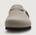 Kidmi Men's Suede Clogs Cork Footbed Clogs for Women Soft Leather Adjustable Buckle Slip-on Potato Shoes Sandals Beach Slippers