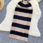 2025 & 2026 Lady New Stripes Ins Fashion Sexy Package Hips Bodycon Dress  Summer Knitted Spaghetti Straps Outfits Maxi Long Women Dress