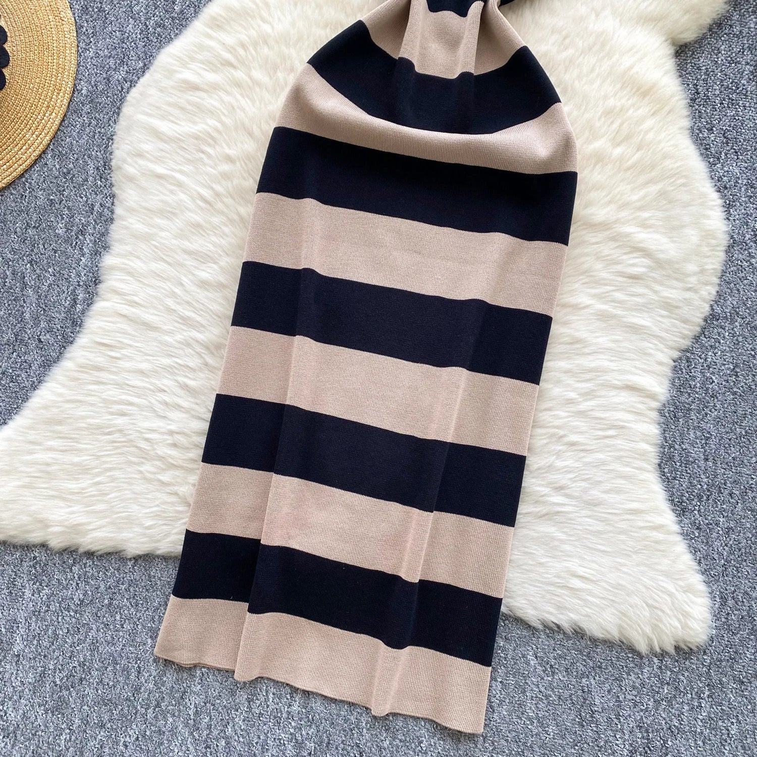 2025 & 2026 Lady New Stripes Ins Fashion Sexy Package Hips Bodycon Dress  Summer Knitted Spaghetti Straps Outfits Maxi Long Women Dress