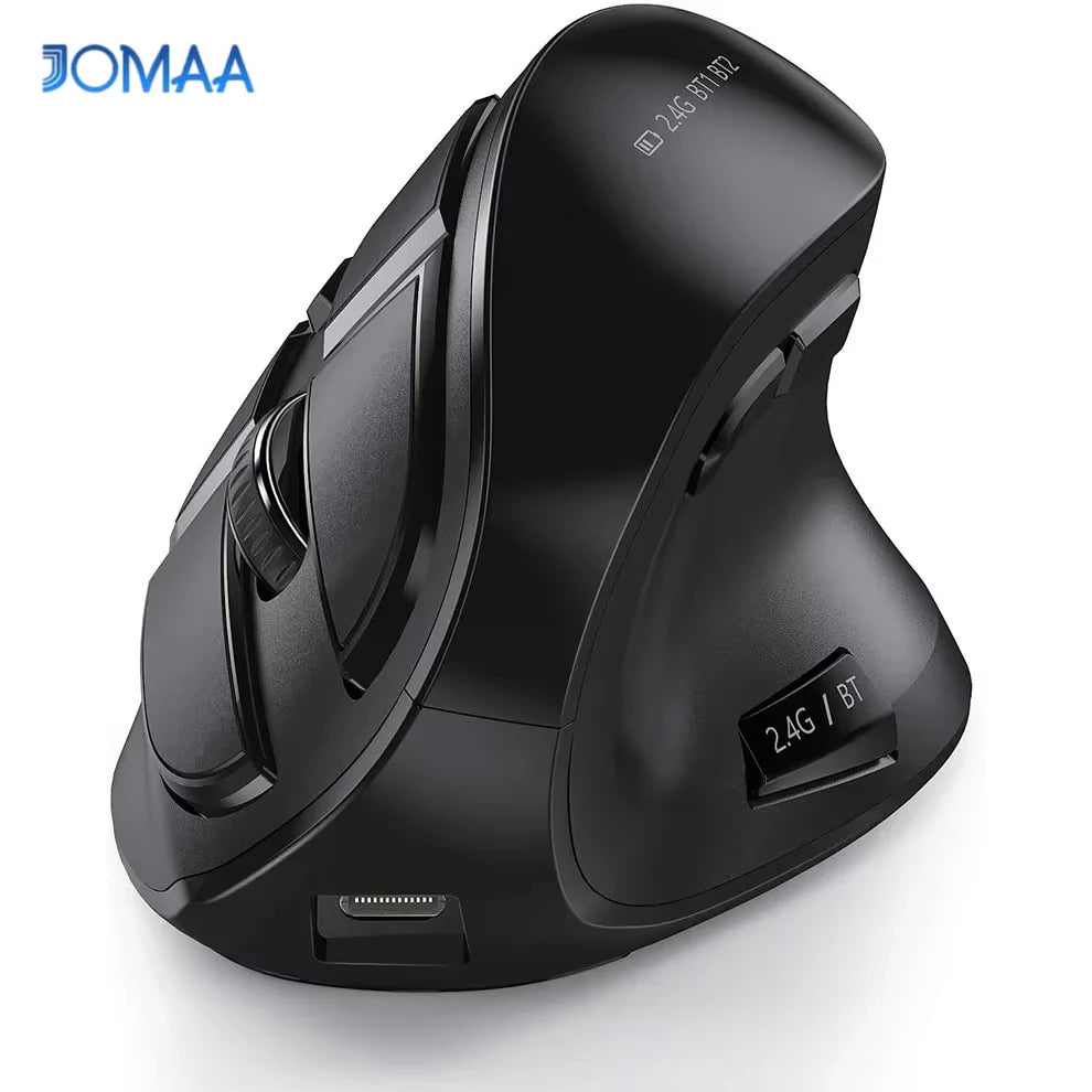 JOMAA 2.4G Wireless Mouse Rechargeable Bluetooth Mouse Ergonomic Vertical Mouse for Mac Windows Laptop Tablet Gaming Mause Main image