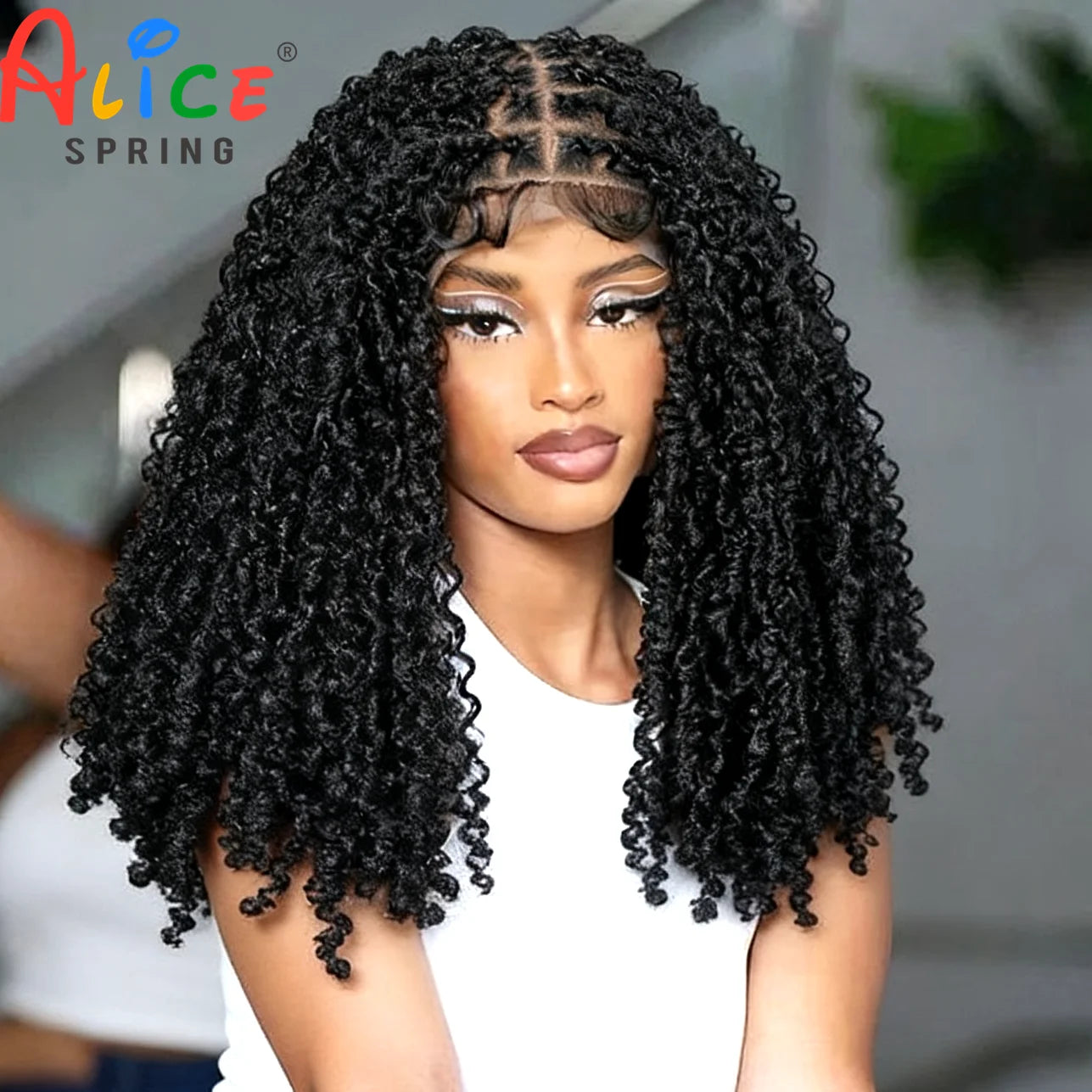 Thick Braided Wigs Synthetic Full Lace Knotless Box Braided Lace Wigs Lace Frontal Natural Braids Wigs for Black Women Main image