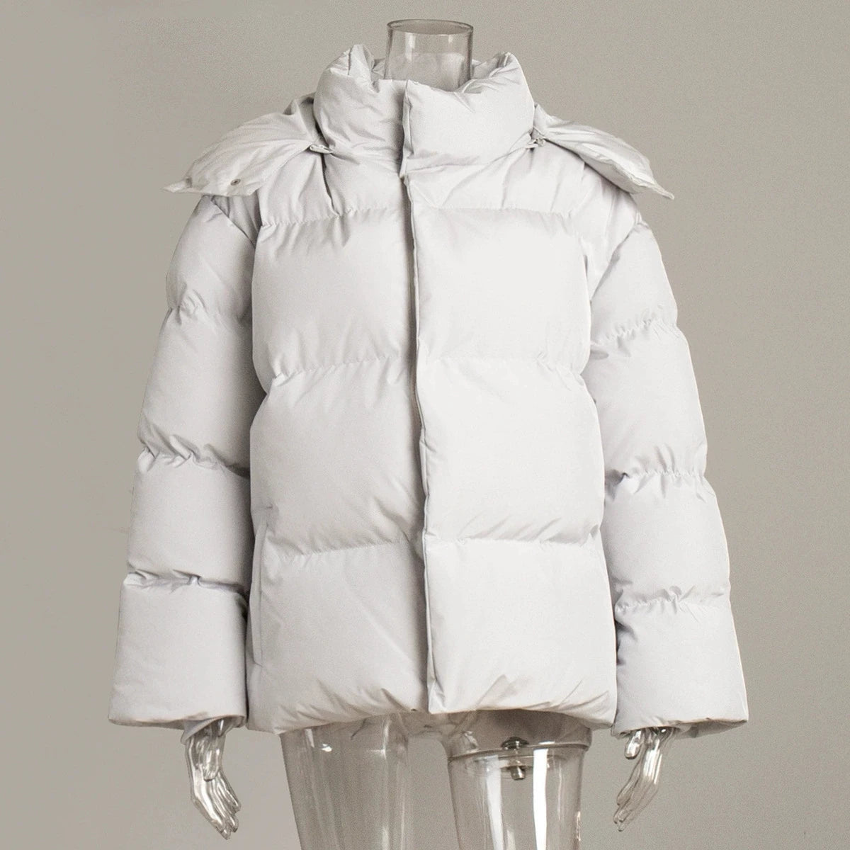 Women Winter Cotton Coat 2025 New Women Loose Cotton Padded Jacket Solid Hooded Parkas Coat Female Puffer Coat Winter Outwear Secondary image