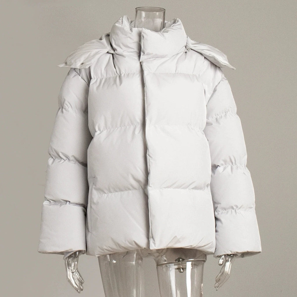 Women Winter Cotton Coat 2025 New Women Loose Cotton Padded Jacket Solid Hooded Parkas Coat Female Puffer Coat Winter Outwear