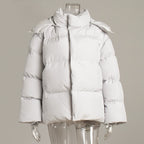 Women Winter Cotton Coat 2025 New Women Loose Cotton Padded Jacket Solid Hooded Parkas Coat Female Puffer Coat Winter Outwear