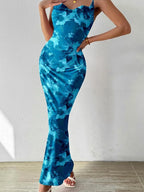 Women's Dresses Blue Jean Print Sleeveless Strapless Midi Bodycon Maxi Dress 2026 Sexy Vestidos Club Party Evening Sundress