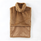 Solid Faux Fur Vest Crop Top Women Fashion Turtleneck Fluffy Short Tank Tops 2025 Winter Female Elegant Sleeveless Jacket Coat