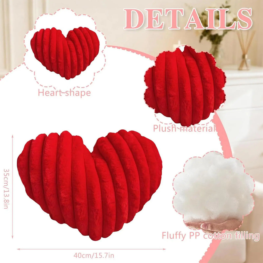 Heart Decorative Throw Pillow Living Room Bedroom Creative Cute Heart Pillow Home Soft Comfort Heart Shape Pillow Decoration