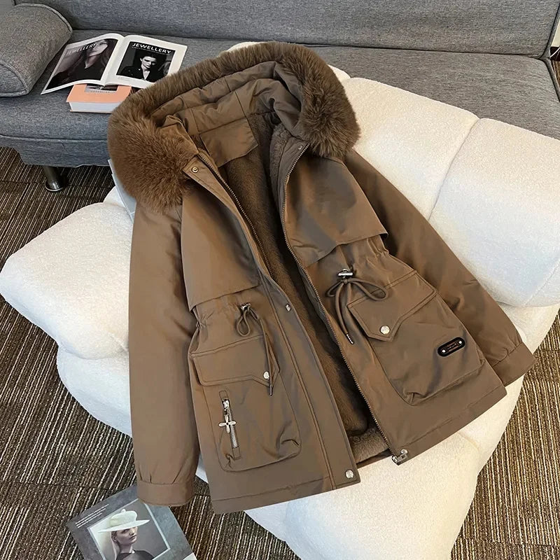 Winter Parkas Jacket Women 2025 New Fashion Korean Loose Hooded Thick Warm Casual Cotton Padded Coat Female Overcoat Casual Tops Main image