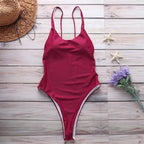 Sexy  Color Women's One-Piece Bikini Swimsuit Cetitive Swimwear No Sve Fixed Chest Pad e Design Z-LAI Brand
