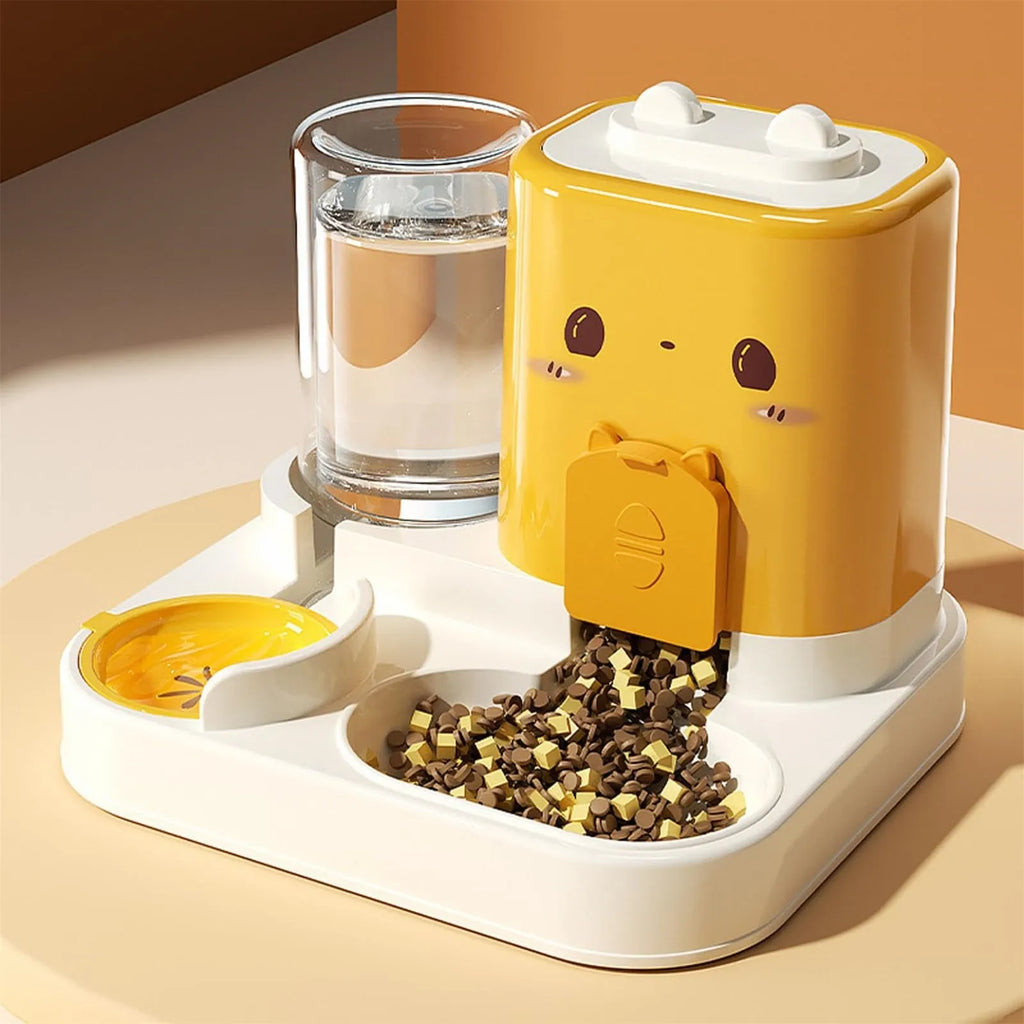Portable Automatic Pet Feeder 2 In 1 Convenient Pet Supplies Waterer Food Container Removable Large Capacity Treat Dispenser