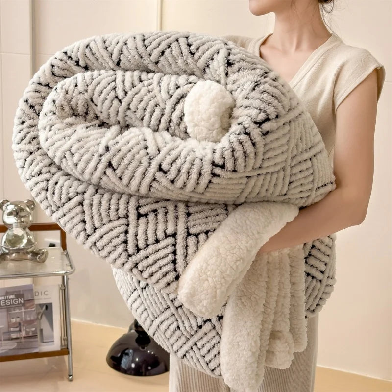 Sherpa Like Fleece AB Side Throw Blanket Ultra-Soft Warm Winter Thick Blankets For Single Double Bedspread Drop Shipping 120*200