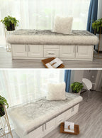 Luxury Faux Sheepskin Carpet Modern Living Room Home Decor Imitation Wool Mat Balcony Window Cushion Kids Bedroom Rug White Gray