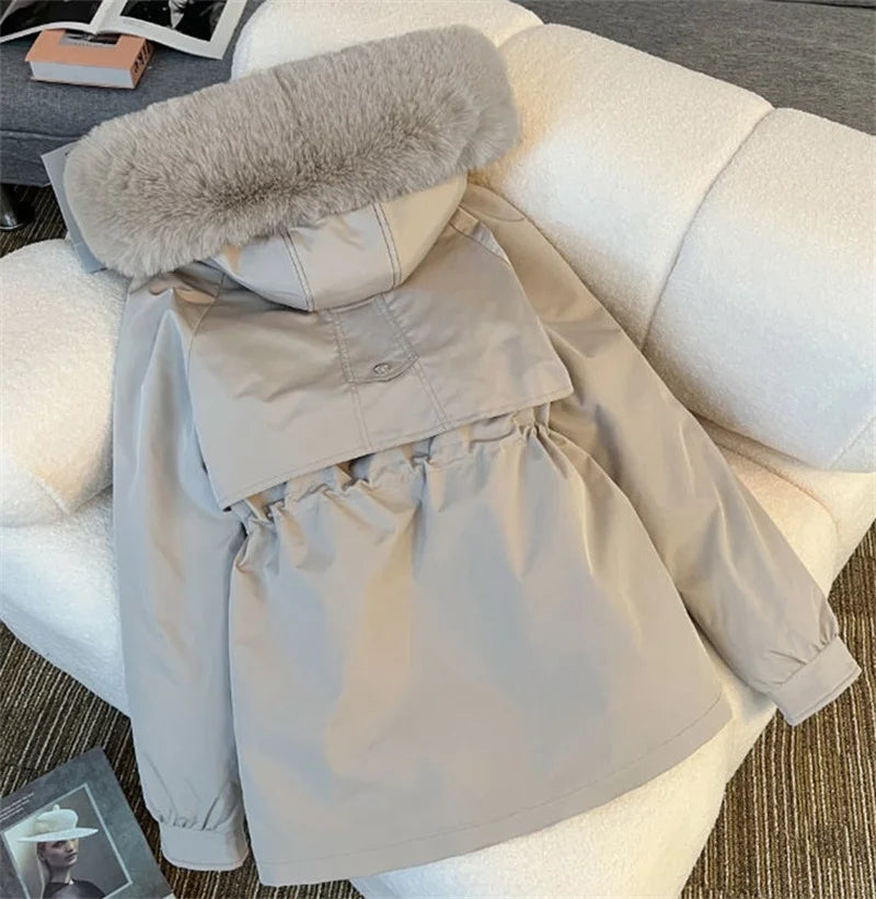 Winter Parkas Jacket Women 2025 New Fashion Korean Loose Hooded Thick Warm Casual Cotton Padded Coat Female Overcoat Casual Tops Secondary image