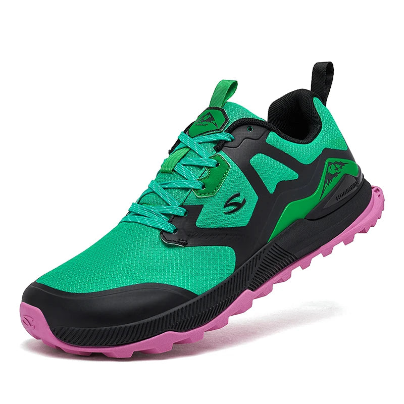 HOBIBEAR Unisex Hiking Sneakers Lace-Up Walking Shoes Outdoor Travel Artificial Leather Sneakers Main image