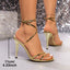 11Cm Gold High Heels Sandals for Women Ankle Cross-Tied Stiletto Heeled Party Shoes Woman Plus Size 35-43 Pointed Toe Sandalias