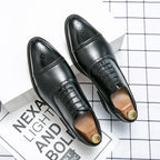 Oxfords Men Shoes Red Sole Fashion Business Casual Party Banquet Daily Retro Carved Lace-up Brogue Dress Shoes