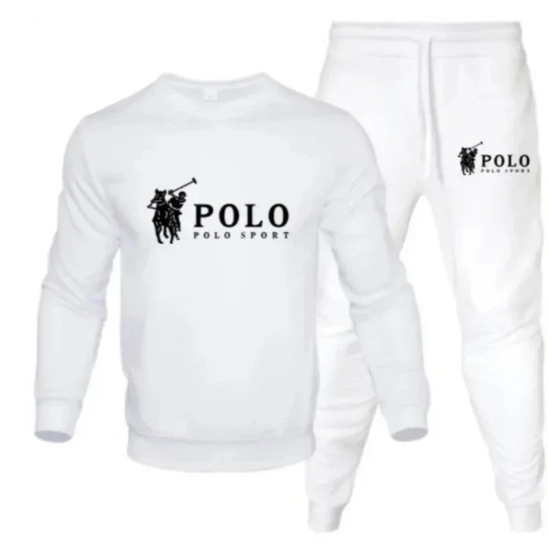 Men's autumn and winter sets of round-neck sweatshirts and jogging pants autumn and winter fashion outdoor fitness and casual Secondary image