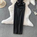 Chic vintage floral Three-dimensional Elegant Fairy korean fashion autumn Sundress women clothing