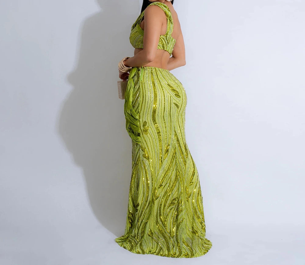 Sexy One-shoulder Long Summer Dress Sequin Birthday Holiday Elegant Party Evening Dresses Luxury Womens Prom Dresses XSY29