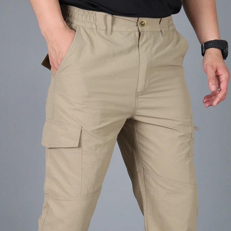 Outdoor Waterproof Tactical Cargo Pants Men Breathable Summer Casual Army Military Long Trousers Male Quick Dry Cargo Pants