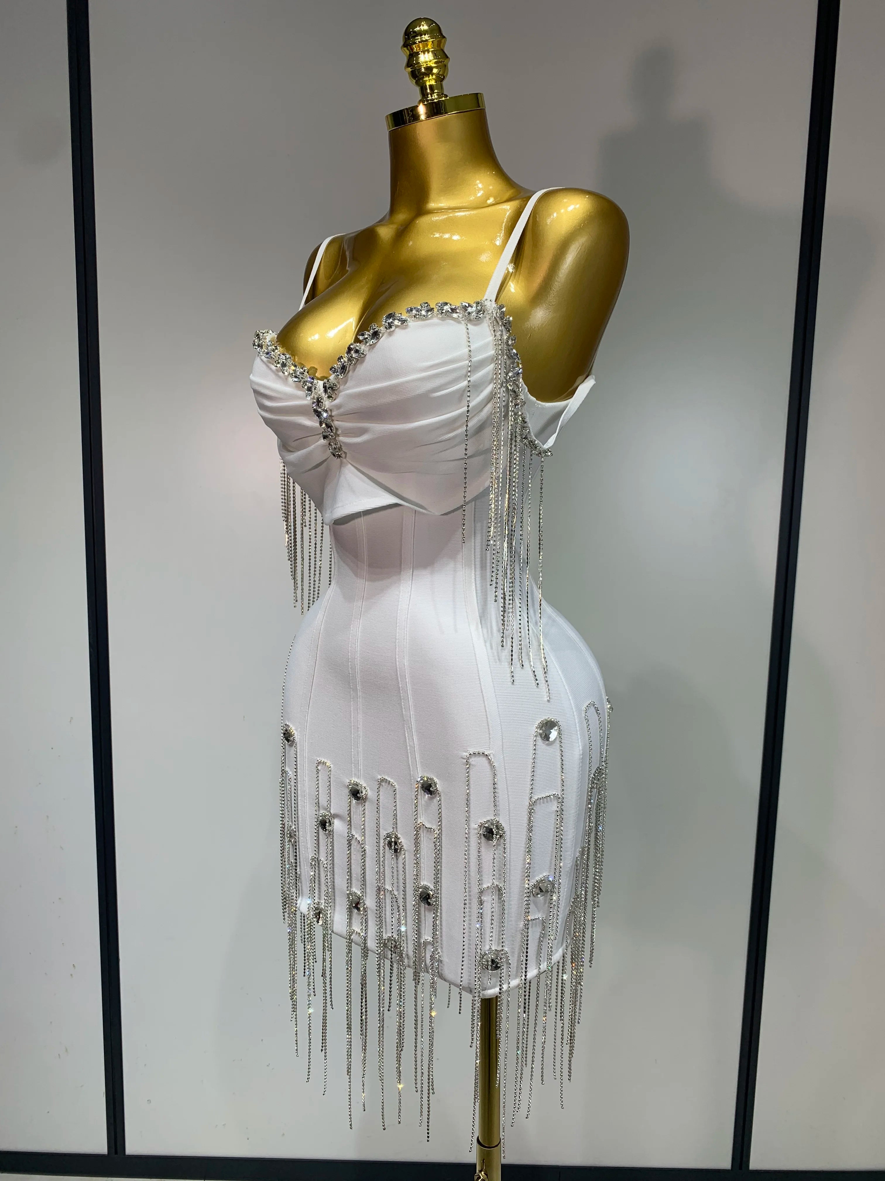 Women Sexy Backless Spaghetti Strap Bodycon Sleeveless Bandage Dress 2025 Elegant Prom Gown Club Evening Party Birthday Dresses Secondary image