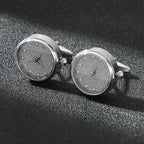 Luxury Cufflinks Watch Rotatable Electronic Functional Buckle Business Mens Cufflinks Gold Slivery Mechanical Watch Cuff Links