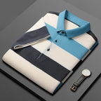 Men'S Classic Striped Polo Shirt Cotton Short Sleeve 2023 Summer Plus Oversize 4XL