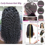 Kinky Curly 13x4 Lace Front Human Hair Wigs For Women 30 inch Indian Deep Curly Lace Frontal Wig Wet And Wavy Lace Closure Wigs