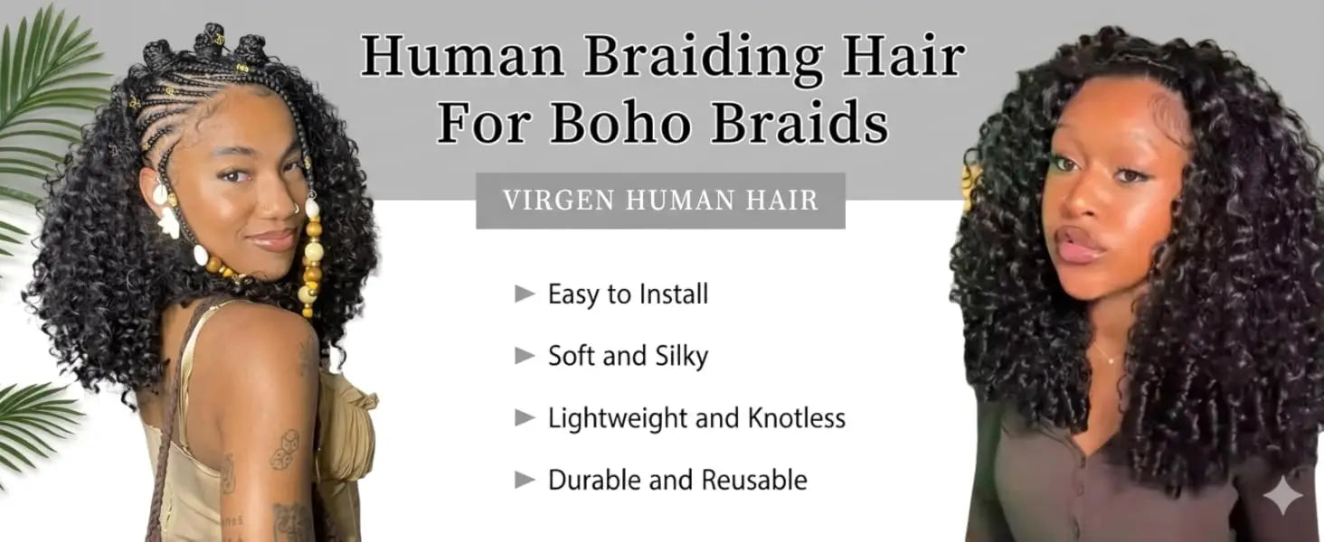 Human Hair Bulk Boho Braids Burmese Curly Bundles Human Hair Bulks For Bohemian Knotless Braiding Virgin Crochet Hair Extensions