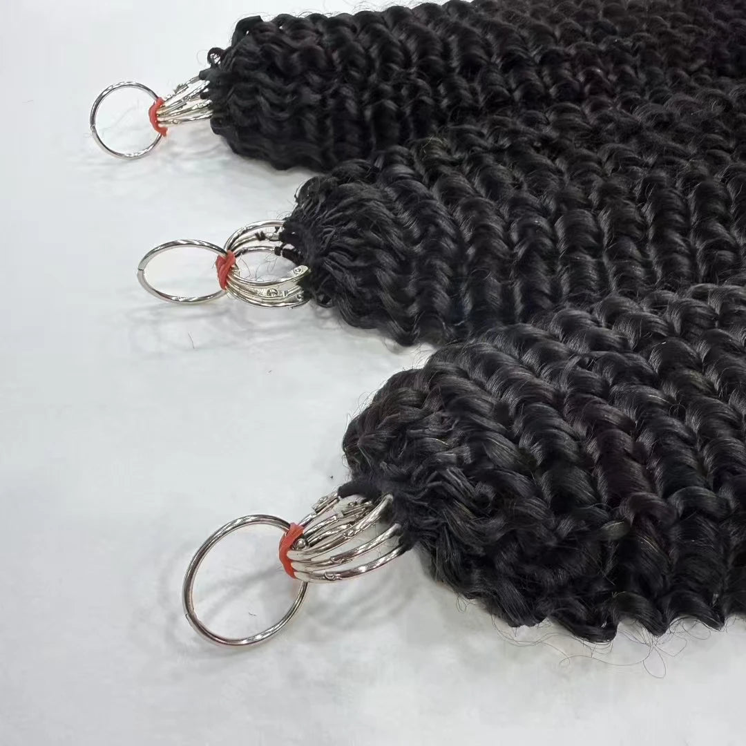 NABI Pre-Separated Crochet Human Hair Bundle Miracle Knots Braiding 14-18inch Water Wave Curly 100% Human Hair for Women