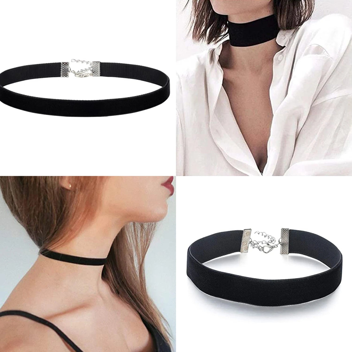 Fashion Sexy Punk Gothic Black Velvet Choker Necklaces Simple Vintage Clavicle Neck Chain Women Girls Party Jewelry Accessories Secondary image