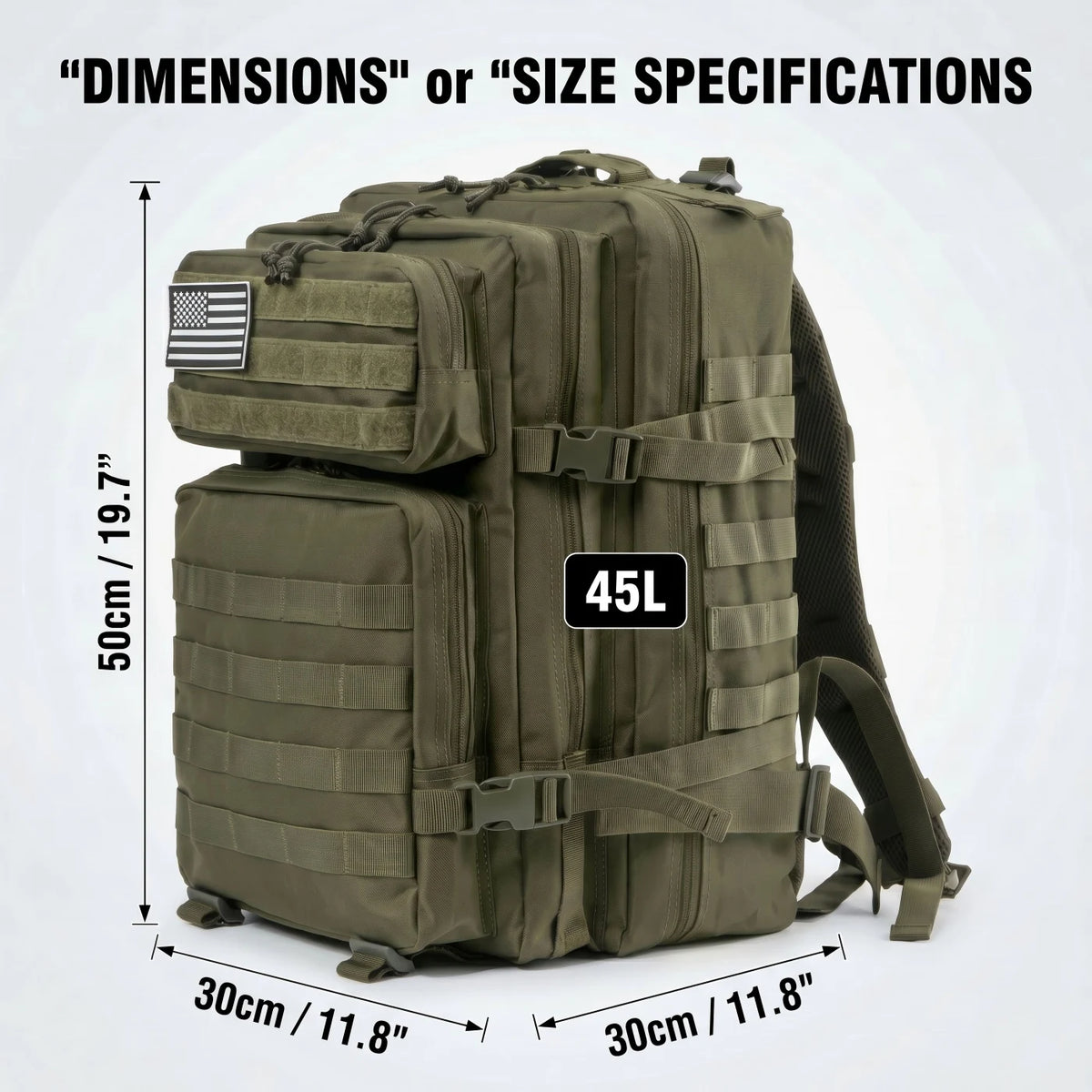 45L Tactical Hunting Backpack Molle Storage Bag Large Capacity Multi Pocket Wear Resistant Outdoor Hunting Gear Rucksack Durable Wild Shooting Daypack For Men Women Hunters Bushcraft Wilderness Trekking Camping Luggage Bag