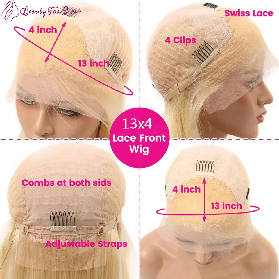 Colored Highlight White Black Body Wave Transparent 13x4 HD Lace Frontal Wigs For Women Brazilian Human Hair Wig 180 Density