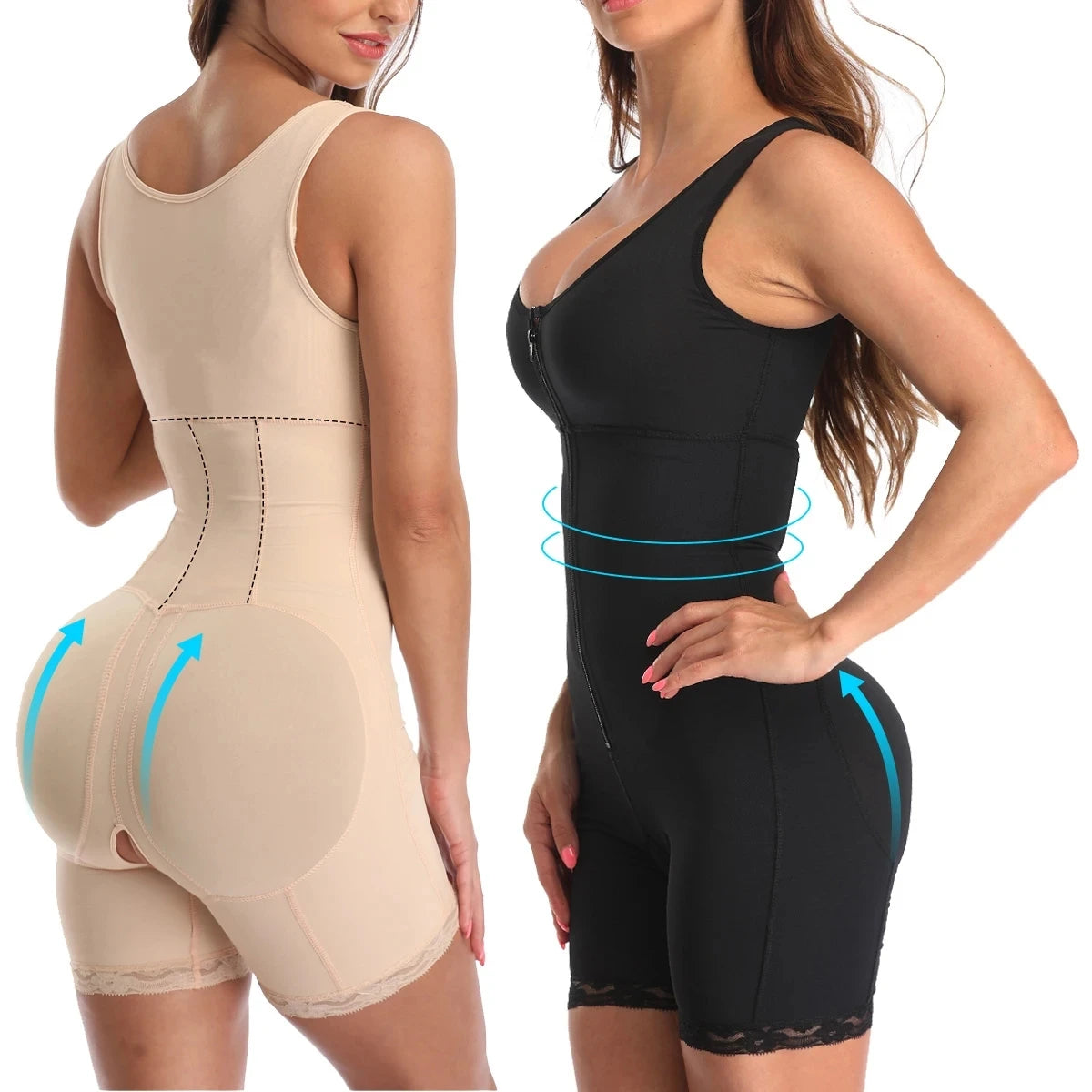 Zip Waist Lace Slimming Shaper Corset Control Shapewear Butt Lifter Strap Body Shaper Underwear Bodysuit Women Plus Size S-6xl Main image
