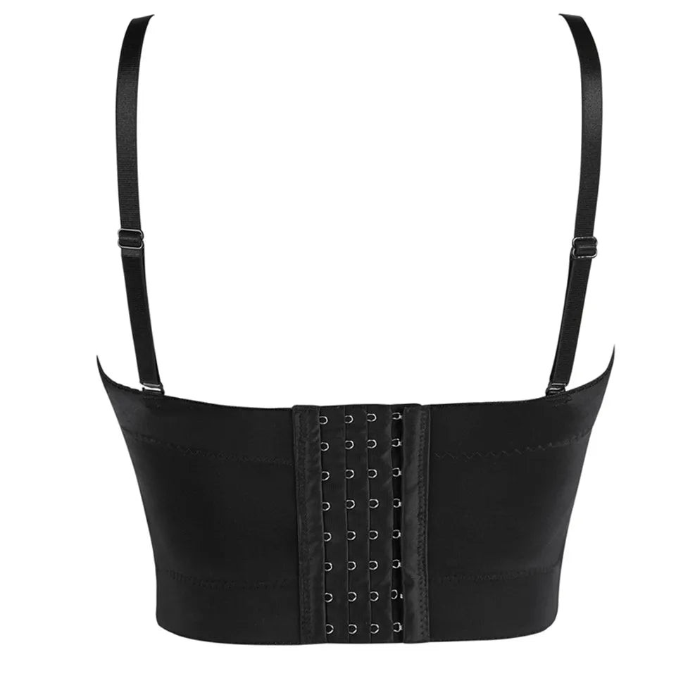 Wechery Women Leather Corset Top Crop Bustier Gothic Bra Push Up Bodice Sexy Lingerie Corselet Party Short Camis Plus Size 6XL