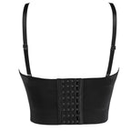 Wechery Women Leather Corset Top Crop Bustier Gothic Bra Push Up Bodice Sexy Lingerie Corselet Party Short Camis Plus Size 6XL