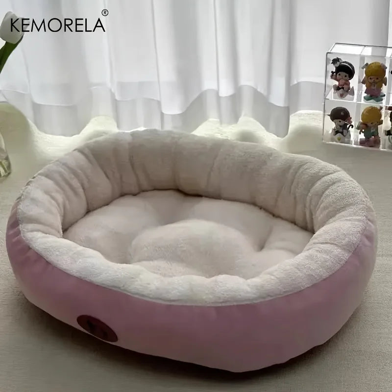 Cozy Oval Snuggle Pet Bed, Plush & Thickened Cat Bed Warm and Secure Bed for Cats and Small Medium Dogs, All Seasons